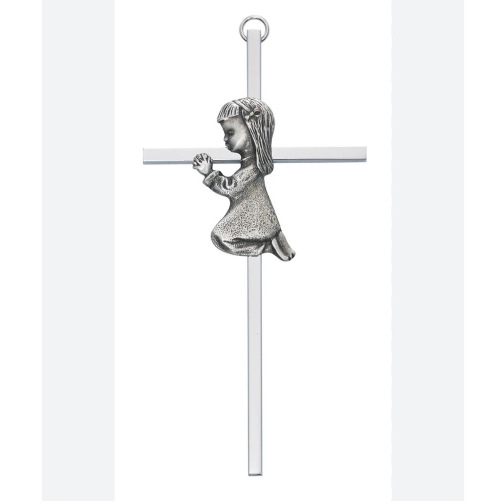 ✨NEW✨ Sterling-Silver Praying Girl Cross